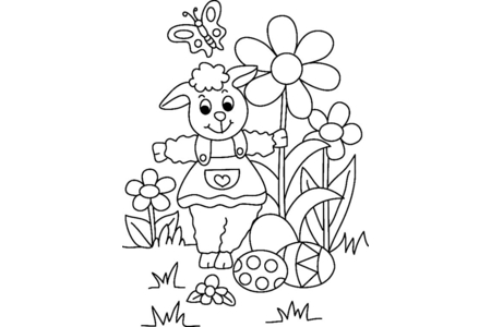 Coloriage Lapin 45 – 10doigts.fr