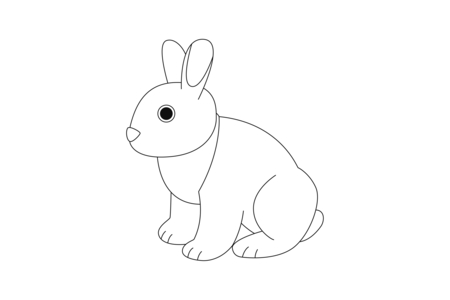 Coloriage Lapin 46 – 10doigts.fr
