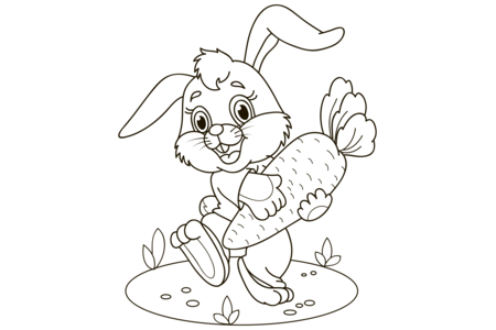 Coloriage Lapin 48 – 10doigts.fr