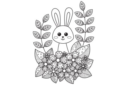 Coloriage Lapin 49 – 10doigts.fr