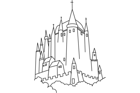 Coloriage Chateau 2 – 10doigts.fr