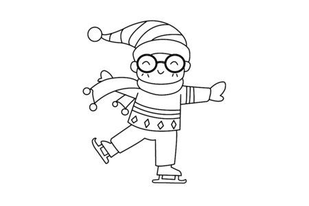 Coloriage Patineur 01 – 10doigts.fr