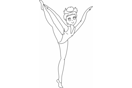 Coloriage Sport danseuse 01 – 10doigts.fr