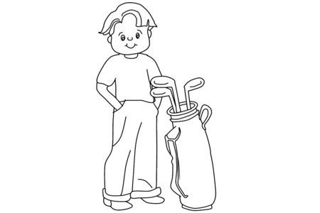 Coloriage Sport golfeur 01 – 10doigts.fr