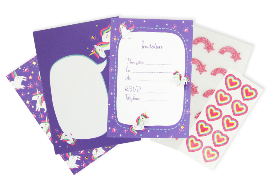 GeekWithAttitude Lot 10 Cartes Invitation Anniversaire Pika Avec Enveloppes Et Stickers Mystère