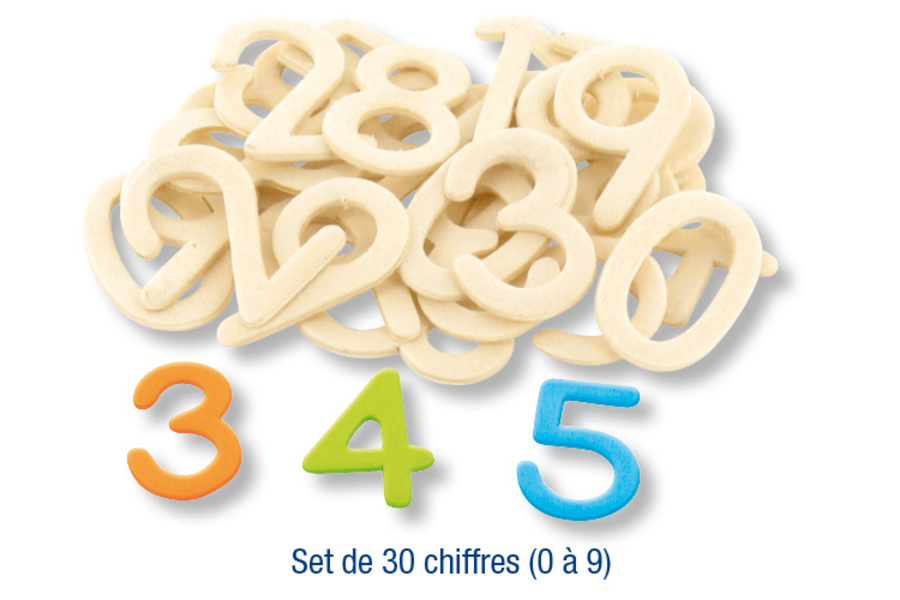 Lot De 196 Chiffres En Bois Brut De 5,1 Cm - Chiffres De 0 à 9