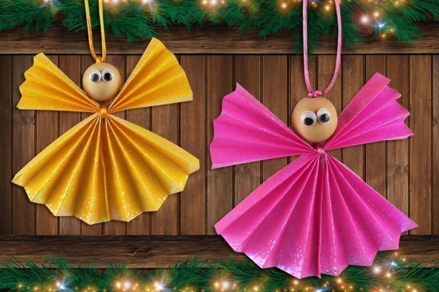 Fabriquer une décoration de sapin de Noël « ange » en papier de ses propres mains