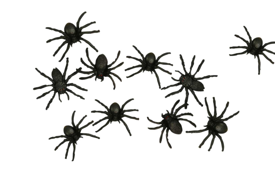 100 Fausses Araignées Halloween En Plastique Réalistes - Décoration, Farce, Maison Hantée (5x4.5 Cm)