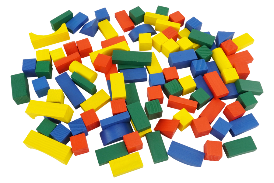 Blocs de construction en bois - 100 pièces - Pièces de construction