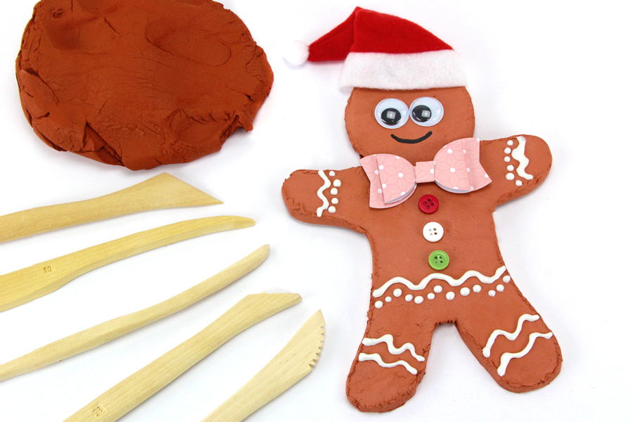 Bonhomme en pain d'épices (pâte à modeler) - Activités manuelles Noël