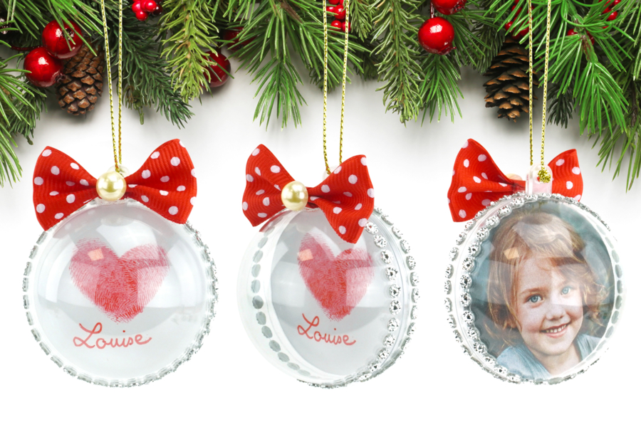 Boule de Noël empreintes de doigts Activités manuelles Noël 10 Doigts