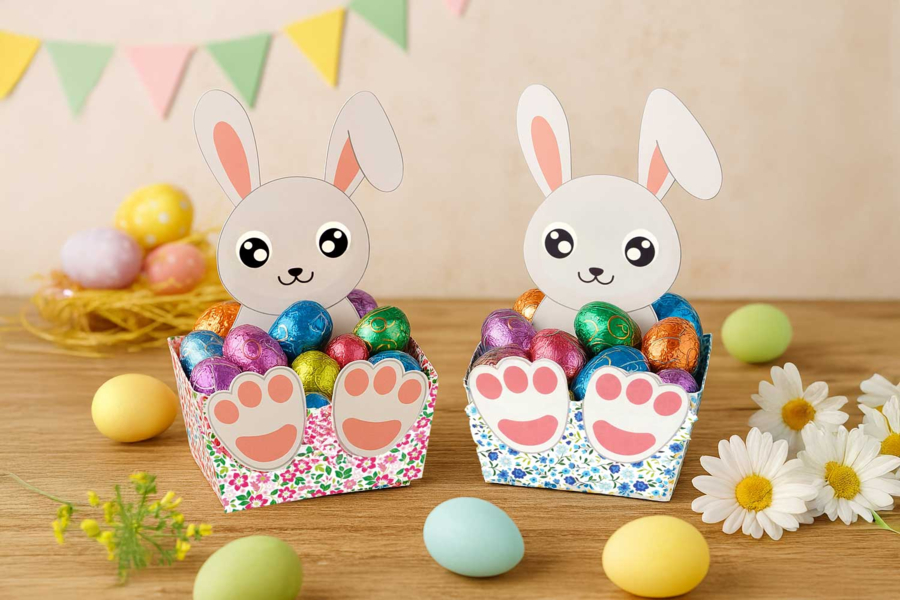 Kits paniers moutons en papier froissé - 4 pièces - Paniers de Pâques Kits paniers moutons en papier froissé - 4 pièces - Paniers de Pâques