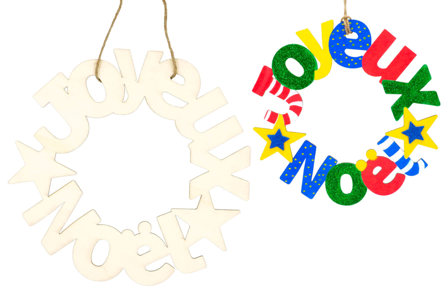 Couronne En Bois "Joyeux Noël" – Diamètre 29 Cm – Déco Murale Naturelle, Fabriquée En France - 3