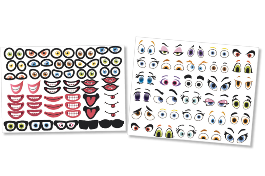 Crazy Face Stickers - 150 pièces - Gommettes Yeux et Visages