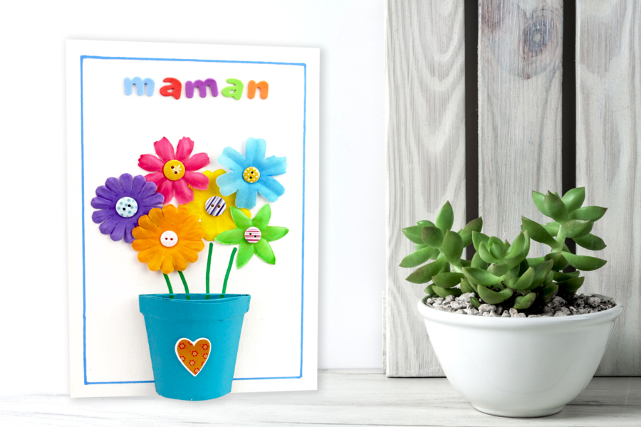 Tableau Fleurs pour la fête des mères - Activités manuelles fête des mères