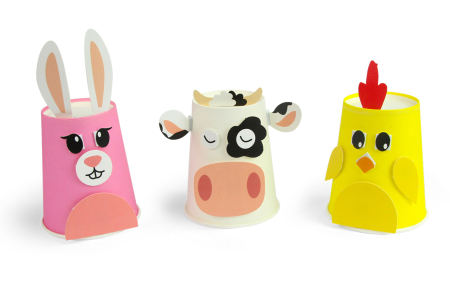 Kit gobelets animaux à fabriquer - Kits clés en main