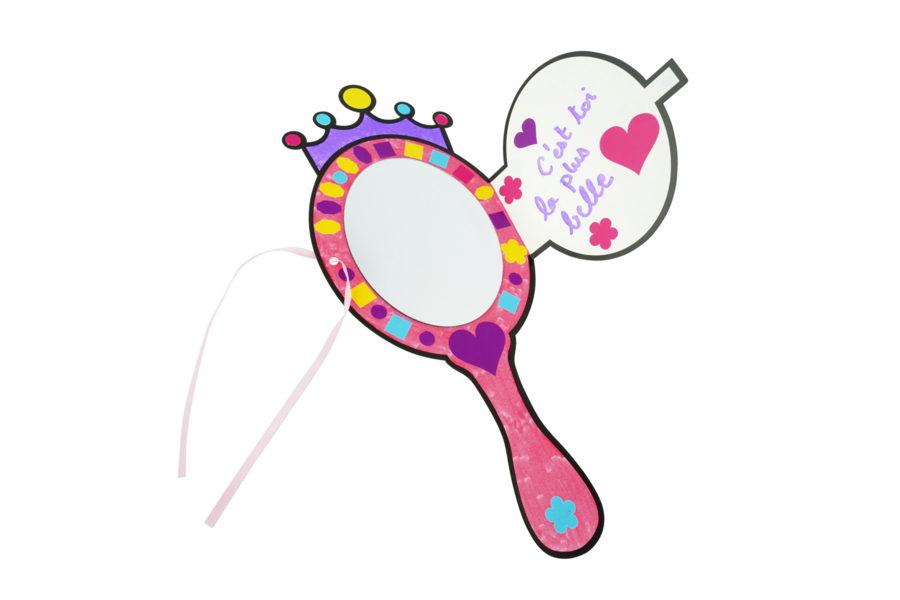 Xdyyjrasa Princess Mirror DIY Craft Set Kids Mirror 12 Pack Couronne en Bois inachevée avec 2 pinceaux, Petits miroirs pour l'artisanat pour Les projets artistiques 7.09