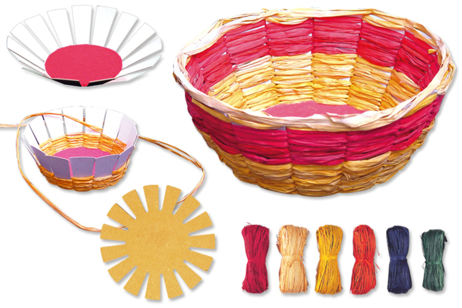 Kit Corbeille en Raphia - Activités manuelles vannerie