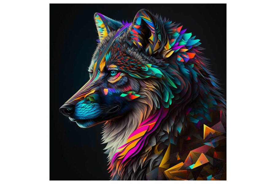 Kit diamond painting, loup 30 x 30 cm Les nouveautés 2024 10 Doigts