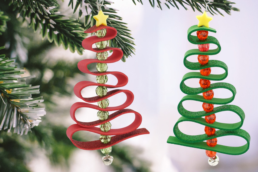 Kit suspensions sapins de Noël à fabriquer 12 pièces Kits créatifs de Noël 10 Doigts