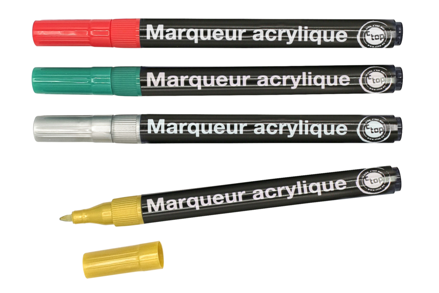 Marqueurs Peinture Acrylique Métallisés - 15 Couleurs, Pointe Fine 1mm, Pour DIY Et Arts Créatifs
