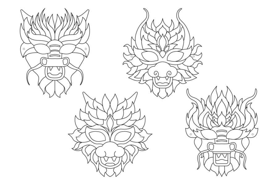 Masque Déguisement Dragon Lot 8 Baker Ross Masques De Dragons à Colorier - Lot De 8, Pour Nouvel An Chinois, Activités Enfants Masque Déguisement Dragon Lot 8 Baker Ross Masques De Dragons à Colorier - Lot De 8, Pour Nouvel An Chinois, Activités Enfants