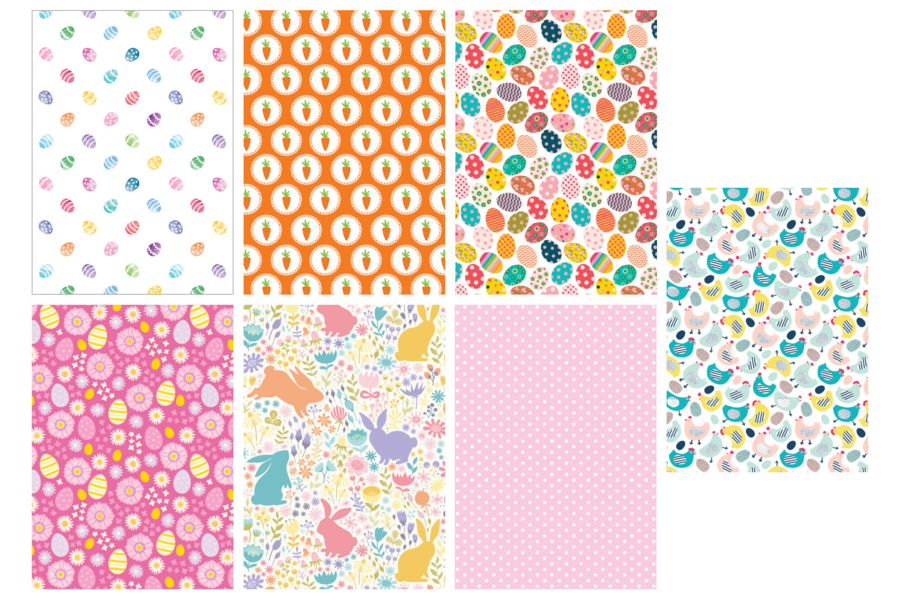Papier thème Pâques, format A4 - 14 feuilles - Papiers saisonniers