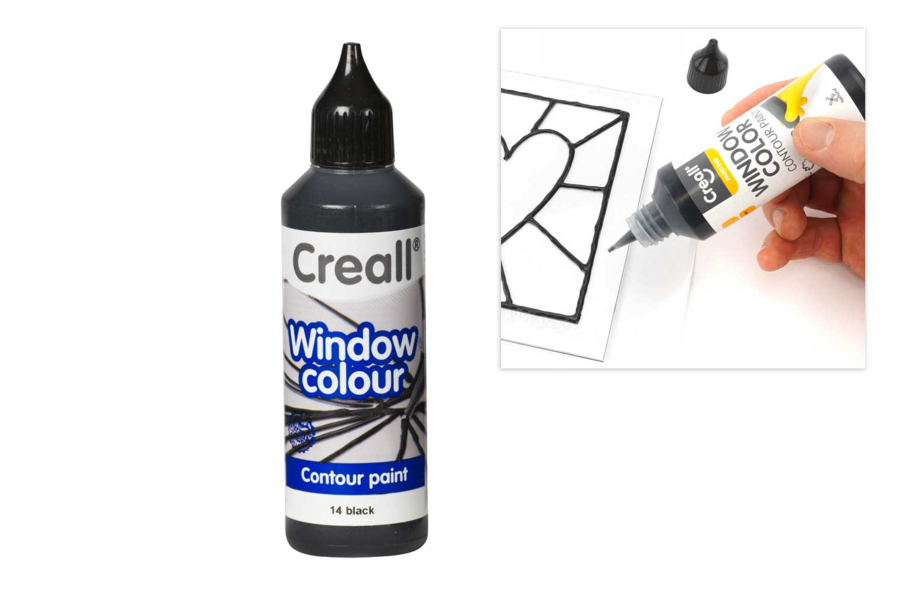 KREUL Window Color Power Pack Ours - Peinture Pour Fenêtres 8x125ml - Contour Noir Et Modèles