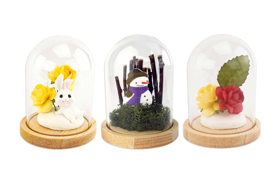 Meilleur prix 😍 Creavea Cloche En Verre Avec Socle Lumineux - 17 X 25,5 Cm 😍 | Lampe et luminaire Soldes