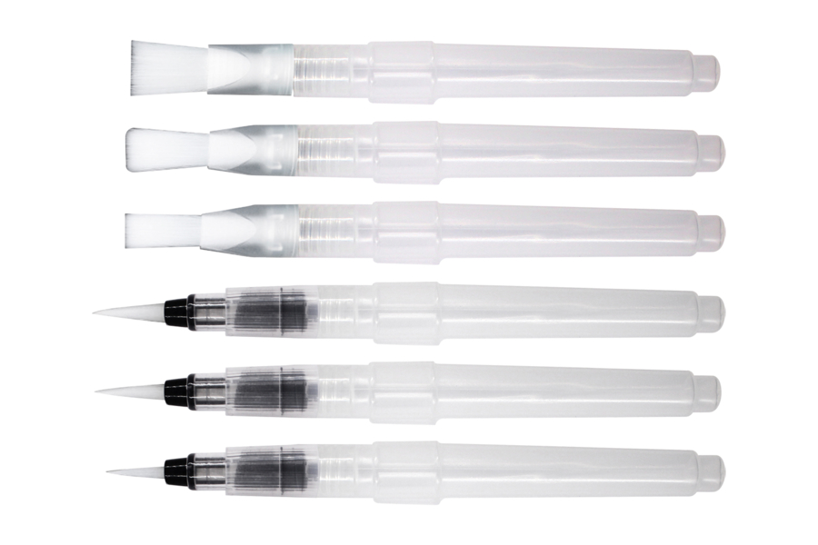 Staedtler Pinceaux à réservoir d'eau en nylon résistant, Idéal pour les crayons aquarellables, Étui blister avec 4 pinceaux de touffes différentes, 949 SBK4-C