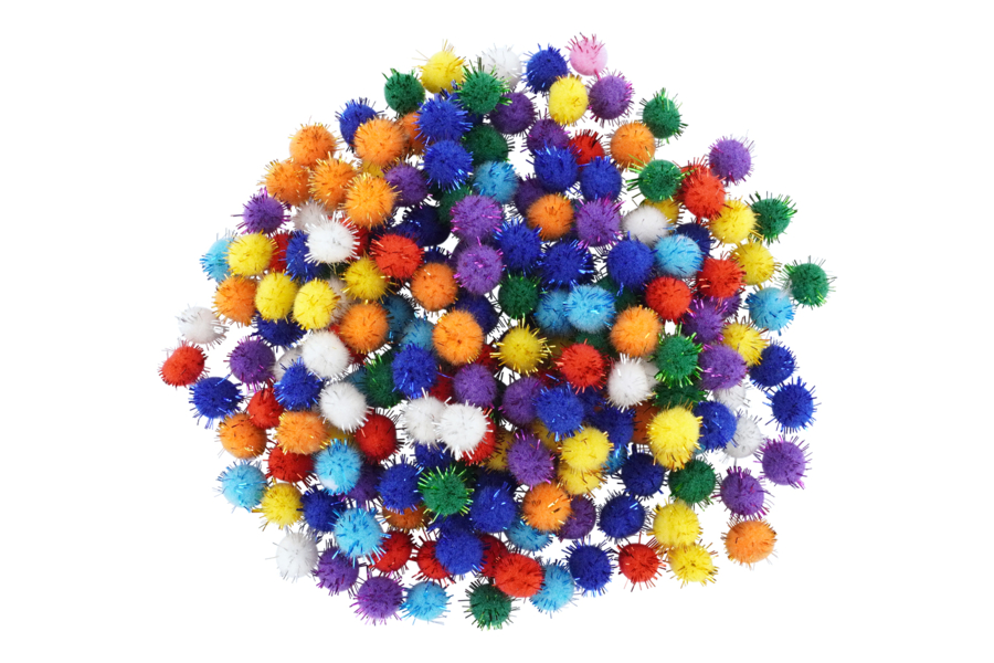 Lot De 200 Pompons à Paillettes Argentées Rondes 10mm - Mini Pompons Blancs Pour Bricolage Créatif
