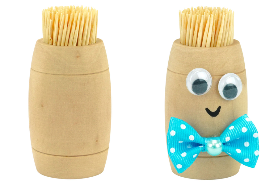 Cure-dent 2 pointes dans boîte plastique 65mm bois 500p*(200