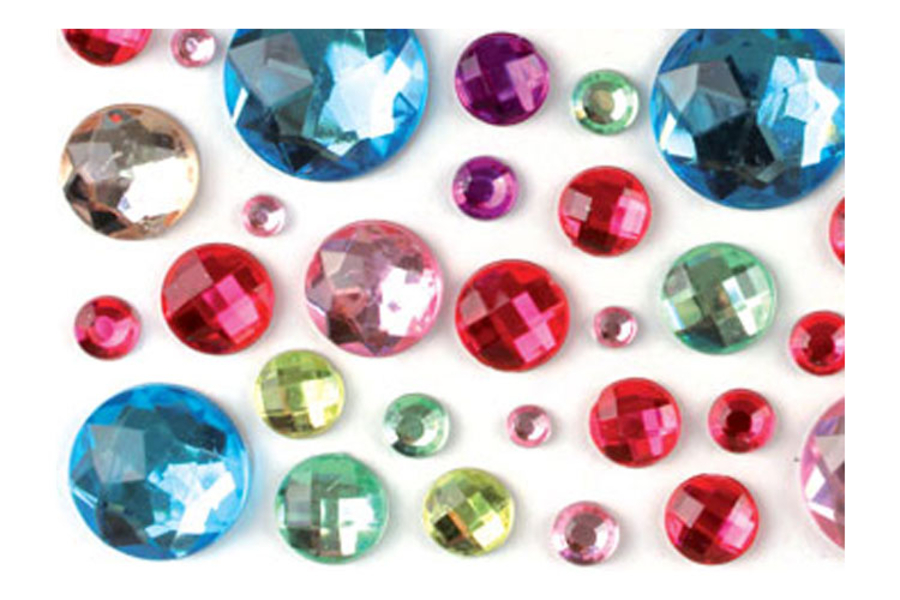 Strass autocollants ronds, multicolore - 106 pcs - Strass : apportez de ...