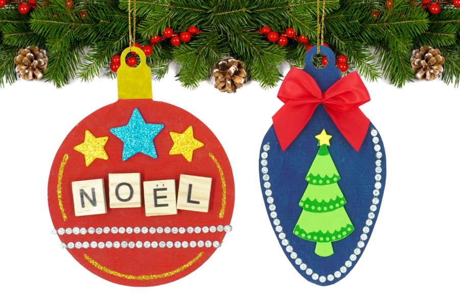 Suspensions de Noël en bois 50 pièces Objets en bois Noël 10 Doigts