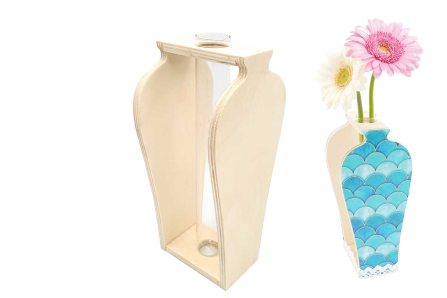 Vase En Bois – Grand Vase Rustique En Bois, Décoration De Table Pour Centres De Table, Bureau, Bibliothèque, Intérieur Et Extérieur, Salle à Manger, Salle De Bain, Terrasse, Salon, Couloir, Chambre à