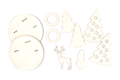 Bougeoirs avec scène de Noël en bois - 2 pièces - Bougeoirs en bois – 10doigts.fr - 2