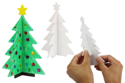 Sapin 3D en carton mousse - Activités de Noël en kit – 10doigts.fr