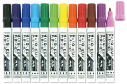 Boîte de 12 marqueurs permanents 10 DOIGTS, couleurs assorties
