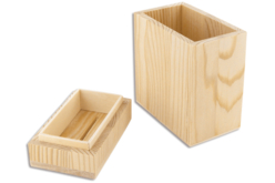Tirelire en bois rectangle - Objets bois pour le bureau – 10doigts.fr - 2