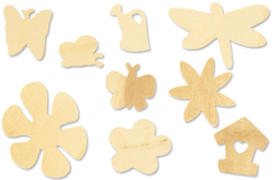 Motifs nature en bois - 70 pièces - Déco en bois brut – 10doigts.fr