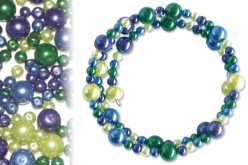 Kit bracelets perles nacrées, camaïeu azur à olive