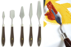 Couteaux-spatules métalliques - 5 formes assorties - Spatules – 10doigts.fr