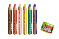 Maxi crayons de couleur WOODY - 6 pièces - Crayons de couleur – 10doigts.fr - 2