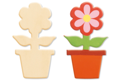 Pots de fleur en bois naturel - 10 pièces - Motifs bruts – 10doigts.fr