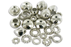 Perles et charm's en plastique métallisé argenté - Perles Intercalaires – 10doigts.fr