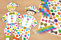 Arlequin gommettes - Kits créatifs Carnaval - Activités manuelles et de bricolage pour Carnaval - 10doigts.fr