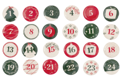 Badges calendrier de l'avent - 24 pièces - Calendriers de l'avent – 10doigts.fr
