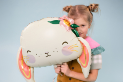 ballon lapin pâques aluminium - Accessoires décoratifs de Pâques - 10doigts.fr - 2