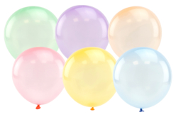 Ballons ronds, couleurs "Bubble" - 60 ballons - Ballons, guirlandes, serpentins – 10doigts.fr