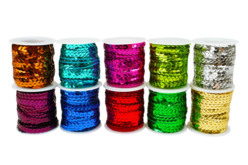 Bobines de rubans pailletés - Set de 10 couleurs
